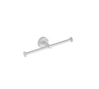 KAMALU - Portarotolo bagno design doppio gancio in acciaio inox bianco opaco | MIRA-B