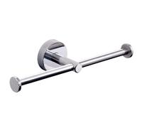 KAMALU - Portarotolo bagno design doppio gancio in acciaio inox lucido | MIRA-C