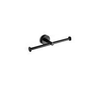 KAMALU - Portarotolo bagno design doppio gancio in acciaio inox nero opaco | MIRA-N