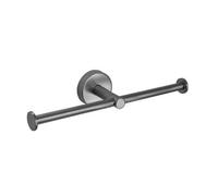 KAMALU - Portarotolo bagno design doppio gancio in acciaio inox satinato | MIRA-S