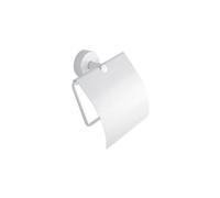 KAMALU - Portarotolo coperto in acciaio inox bianco opaco da muro | Monde-B