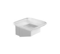 KAMALU - Portasapone bagno in acciaio bianco opaco e vetro installazione sospesa | NUEVO-B