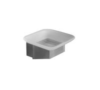 KAMALU - Portasapone bagno in acciaio satinato e vetro installazione sospesa | NUEVO-S