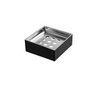 KAMALU - Portasapone con drenaggio in acciaio inox nero opaco | NUEVO-N