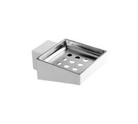 KAMALU - Portasapone sospeso con drenaggio in acciaio inox bianco opaco | NUEVO-B