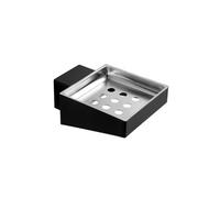 KAMALU - Portasapone sospeso con drenaggio in acciaio inox nero opaco | NUEVO-N
