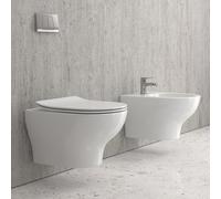 KAMALU - Sanitari sospesi senza brida sedile soft close EOS-10