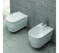 KAMALU - Sanitari sospesi senza brida sedile soft-close Genta-100S