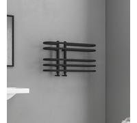 KAMALU - Scalda salviette termoarredo 700x400mm finitira nera opaca | KAM-379N