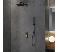 KAMALU - Set doccia a incasso colore nero e bronzo | KAM-KANDA NERO-B