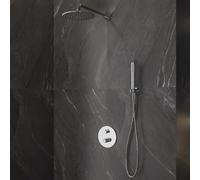 KAMALU - Set doccia a incasso finitura cromata con dettaglio trama diamantata | BRASS