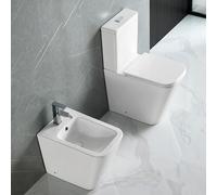 KAMALU - Set sanitari monoblocco a terra rimless con sedile soft close | LITOS-2700