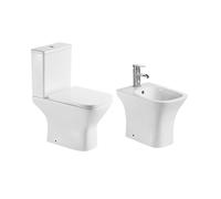 KAMALU - Set sanitari monoblocco rimless scarico a parete e soft close | ANTA-2300