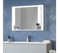 Specchio bagno 80x60 cm cornice ripiano illuminato | kam-e800b - kamalu