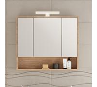 KAMALU - Specchio bagno contenitore 80 cm rovere chiaro | LAC-IRIDE-80