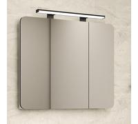 KAMALU - Specchio bagno contenitore 85 cm con faretto LED | LAC-ARES-85