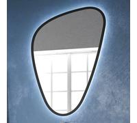 Specchio bagno led 65x100 cm forma a goccia cornice nera | kam-el6500n - kamalu