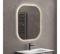KAMALU - Specchio bagno led retroilluminato 60x70 cm cornice oro | KAM-S6700G