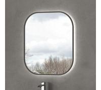 KAMALU - Specchio bagno led retroilluminato 70x80 cm cornice nera | KAM-S7800N