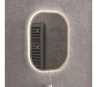 KAMALU - Specchio bagno led retroilluminato 70x80 cm cornice oro | KAM-S6700G