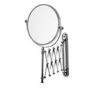 KAMALU - Specchio ingranditore a doppio lato con braccio a fisarmonica in acciaio inox lucido | SP-3593