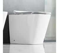 KAMALU - WC salvaspazio rimless bianco opaco con sedile soft-close | LITOS-TFSO