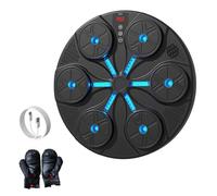 Kamanan Pad da Boxe a LED con Guantoni da Boxe,Music Boxing Machine Adulti,da Parete Box Elettronica LED Supporto Bluetooth,Intelligente Elettronica Boxing Machine Montata a Parete (Nero)