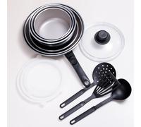 Kamberg - Batteria da cucina 14 pezzi - Induzione - Made in France - Senza PFOA/PFAS - Con 1 coperchio Pyrex® Ø20 cm