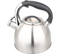 KAMBERG Bollitore Teiera a Fischio 3 litri, Acciaio Inox, Manico Ergonomico, Compatibile con Tutti i Piani Cottura, Incluso Quello a Induzione