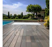 KAMBERG® - Tavolo pieghevole 180 x 74 x 74 cm - rettangolare bianco per 6/8 persone - Tavolo da giardino - Tavolo da campeggio