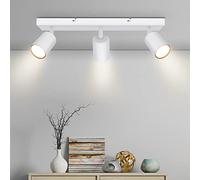 Kambo Faretti da Soffitto Orientabili, Faretti da Parete Interno Bianco per 3 Lampadine GU10 non Incluse, Lampadario Faretti Led Soffitto per Soggiorno Camera da Letto Corridoio, Max 50W
