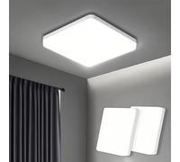 Kambo Lampada da Soffitto LED Luce Quadrata 48W Plafoniera Moderno Bianco Freddo 6500K 4320LM Plafoniera Soffitto Bagno Cucina Camera da letto Sala Ufficio Cantina, 2 pz