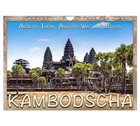 Kambodscha, Angkor Thom, Angkor Wat und Bayon (Wandkalender 2026 DIN A4 quer), CALVENDO Monatskalender: Angkor, eine der größten religiösen Bauwerke der Erde.