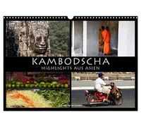 Kambodscha - Highlights aus Asien 2026 (Wandkalender 2026 DIN A3 quer), CALVENDO Monatskalender: Uralte Khmer-Tempel und der farbige Alltag in Kambodscha.