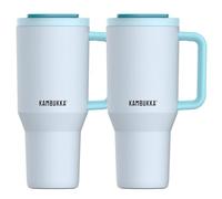 Kambukka Rio Coolest In The Town - Set da 2 tazze termiche 950 ml con cannuccia, isolamento 24 ore, acciaio inox e chiusura 100% impermeabile
