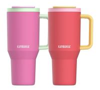 Kambukka Rio Princess Elixir - Set da 2 tazze termiche 950 ml con cannuccia, isolamento 24 ore, acciaio inox e chiusura 100% impermeabile