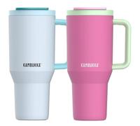 Kambukka Rio Set termico Icy Drinks - Due bottiglie 950 ml con cannuccia telescopica, acciaio inox, isolamento sottovuoto e tenuta ermetica