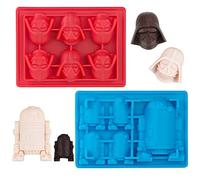 Kamehame Stampi in silicone per cioccolatini e caramelle per fan di Star Wars, Darth Vader e R2-D2 per gelatina, decorazione per torte, caryon, budino, cera, cubetti di ghiaccio, confezione da 2