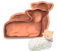 Kamehame Stampo per torta di agnello pasquale Stampo per torta di agnello 3D in silicone da 12 pollici Grande stampo da forno pasquale per torta