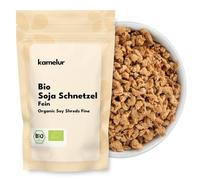 Kamelur 1kg Brandelli di soia BIO fini (1 - 5mm) senza additivi - Granuli di soia BIO come sostituto vegano della carne - Brandelli di soia BIO in confezione biodegradabile