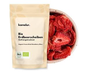 Kamelur Fragole BIO Liofilizzate A Fette - Croccanti Chips Alla Frutta A Base Di Fragole Bio, Senza Additivi E In Confezione Biodegradabile 250 G (Confezione Di 1)