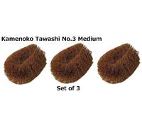 Kamenoko Tawashi No.3 Medium 3pz Spazzola Scrub Giapponese Utensile da...