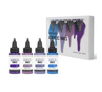 KAMENSKAYA Acrylic Inks for Artists - Acrylic Ink Set, Color Combination #10-4 pcs. 1 Fl Oz (30 ml) Each
