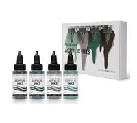 KAMENSKAYA Acrylic Inks for Artists - Acrylic Ink Set, Color Combination #16-4 pcs. 1 Fl Oz (30 ml) Each