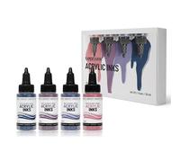 KAMENSKAYA Acrylic Inks for Artists - Acrylic Ink Set, Color Combination #3-4 pcs. 1 Fl Oz (30 ml) Each