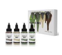 KAMENSKAYA Acrylic Inks for Artists - Acrylic Ink Set, Color Combination #9-4 pcs. 1 Fl Oz (30 ml) Each