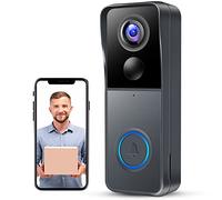 KAMEP Videocitofono con telecamera wireless, videocitofono da 2K HD, telecamera di sicurezza WiFi intelligente con rilevamento del movimento PIR, audio bidirezionale, visione notturna, impermeabile