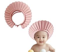KAMHBE - Cuffia da doccia per bambini, regolabile, per lavare i capelli, per occhi, orecchie e viso (rosa conchiglia)