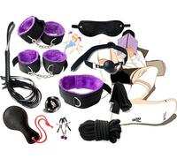 KaMieeg [10 Pezzi Set di Accessori Cosplay in Nylon Felpato Viola, Set di Attrezzi Sportivi Regolabili, Fascia Elastica Morbida per La Pratica dello Yoga, Regalo Originale-K2