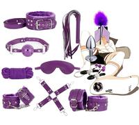 KaMieeg [12 Pezzi Set di Accessori in Pelle Viola, Set di Protezioni Sportive Regolabili, Fascia Elastica per La Casa E L'attrezzatura per Lo Yoga, Regalo Originale-K3